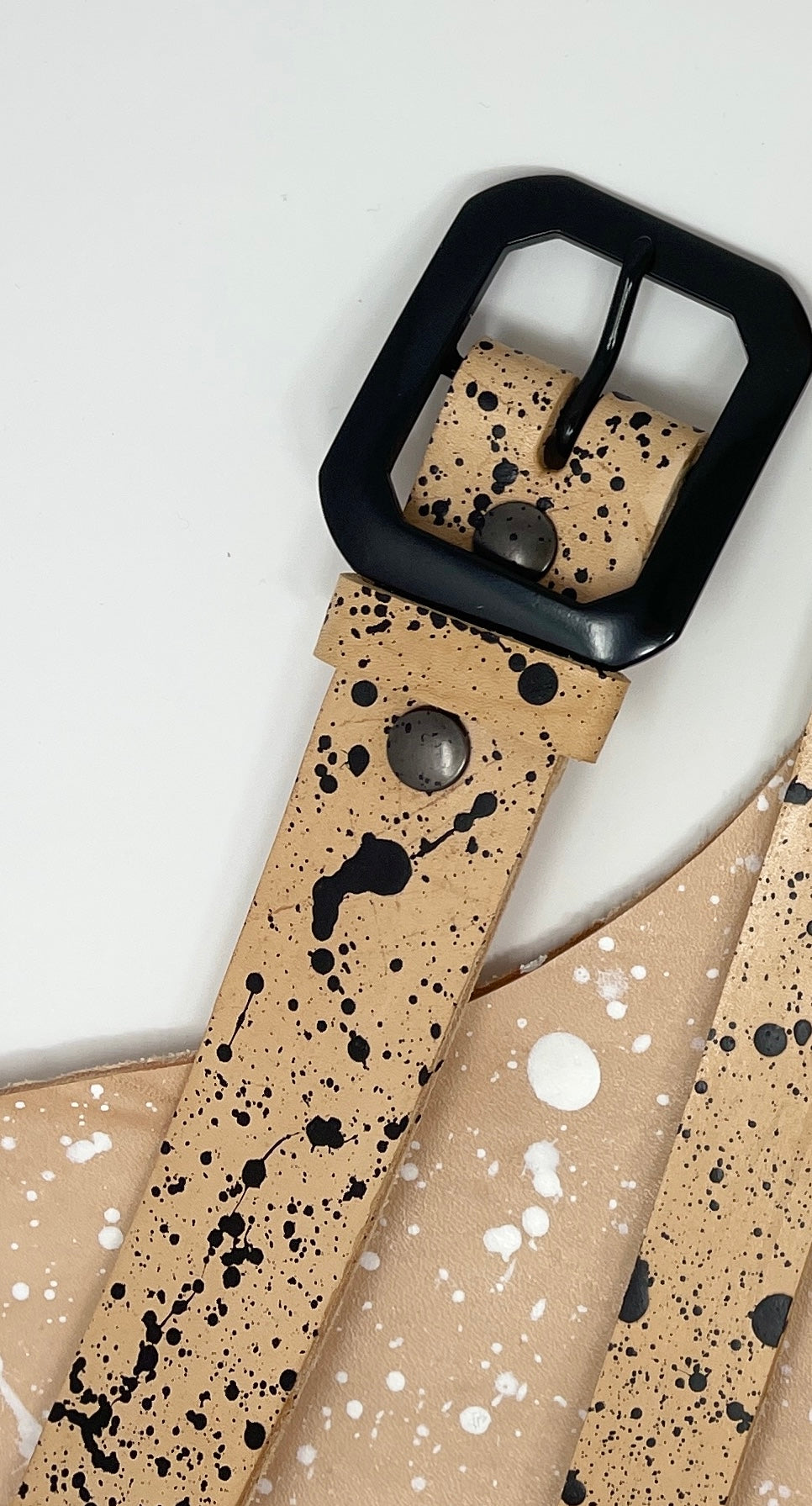 1.5" Splatter Leather Hipster Belt - Pick Your Size and Leather Style