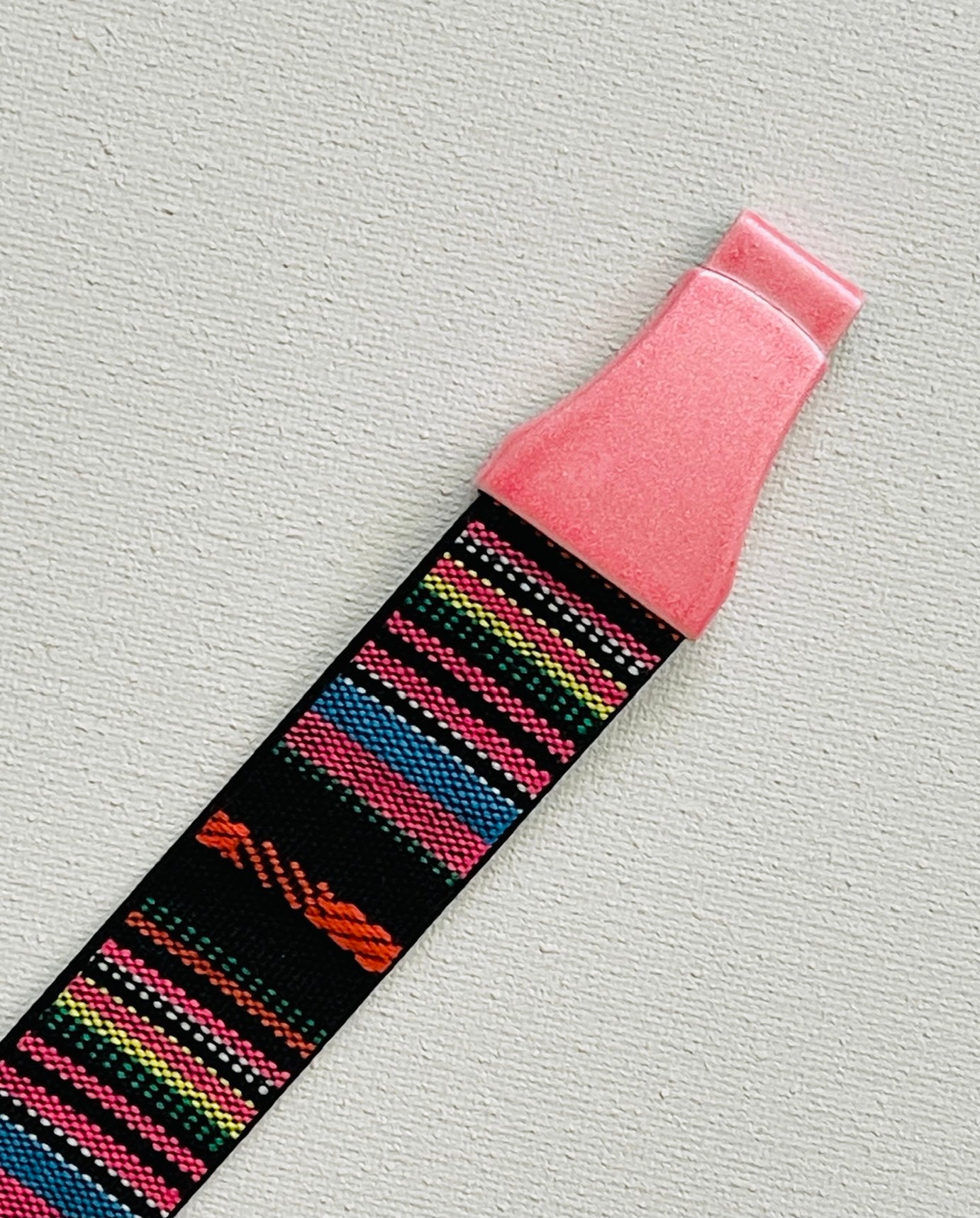 Vintage 80's Pastel Enamel Buckle Narrow Woven Belt  -  Assorted Colors/Sizes